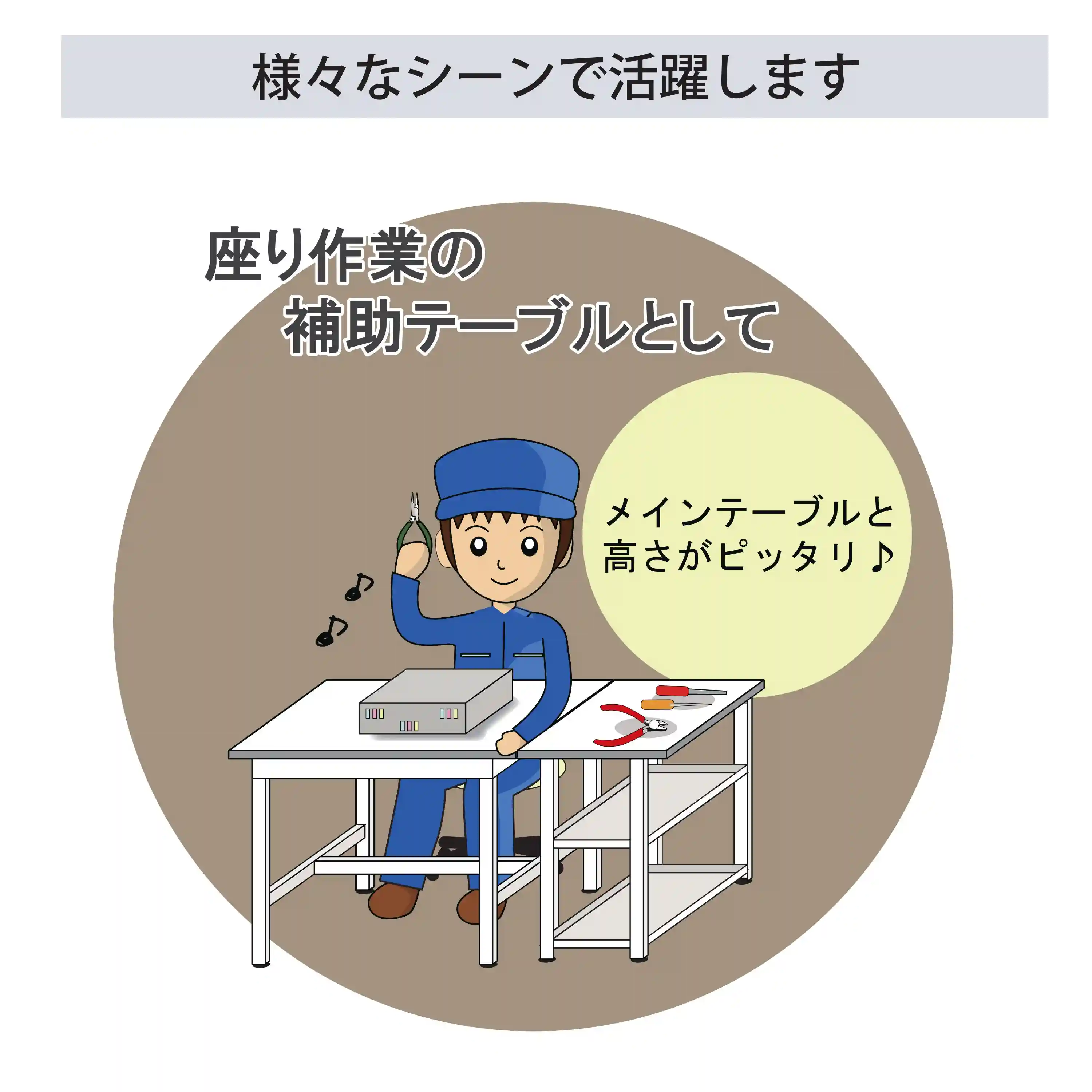 天板付き150ワゴン固定式 RoHS2指令対応塩ビシート天板仕様 H738㎜